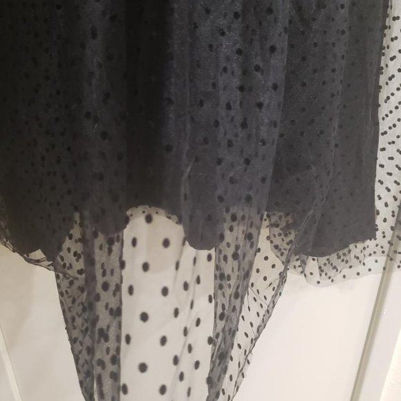 H&M Tulle Mesh Polka Dot 2 Tier A-Line Knee Length Skirt Side Zip - Size 12. - Picture 4 of 7